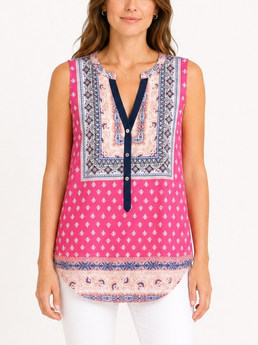 Brixon Ivy | Walton Henley Sleeveless blouse Sz M EUC